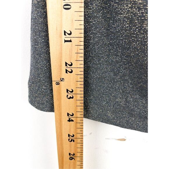 DELETTA Anthropologie Gray Metallic Shirt S Keyhole Bow 3/4‎ Sleeve Stretch Size - Picture 4 of 8